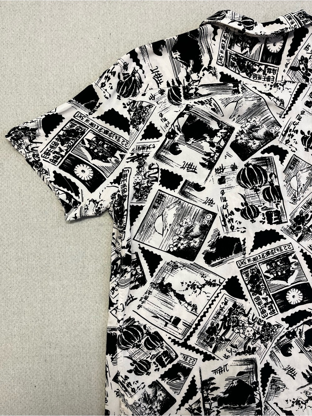 Molokai Surf Co Rayon Hawaiian Camp Shirt XL Black White Tropical Print - Picture 13 of 15